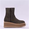 Marco Moreo Stockholm SideZip Wedge Boot - Olive Suede